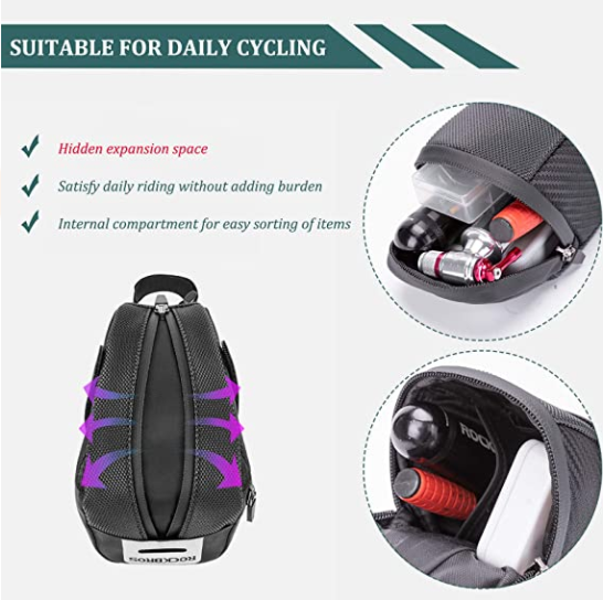 ROCKBROS B74 geanta scaun pentru biciclete cu suport lumini spate negru