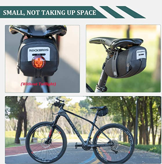 ROCKBROS B74 geanta scaun pentru biciclete cu suport lumini spate negru
