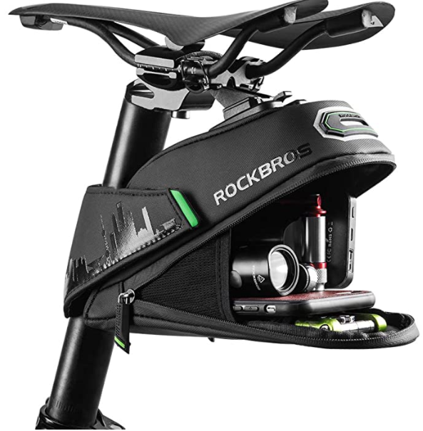 Geanta șa ROCKBROS C27 Negru 1L/1.5L cu suport pentru lumini spate