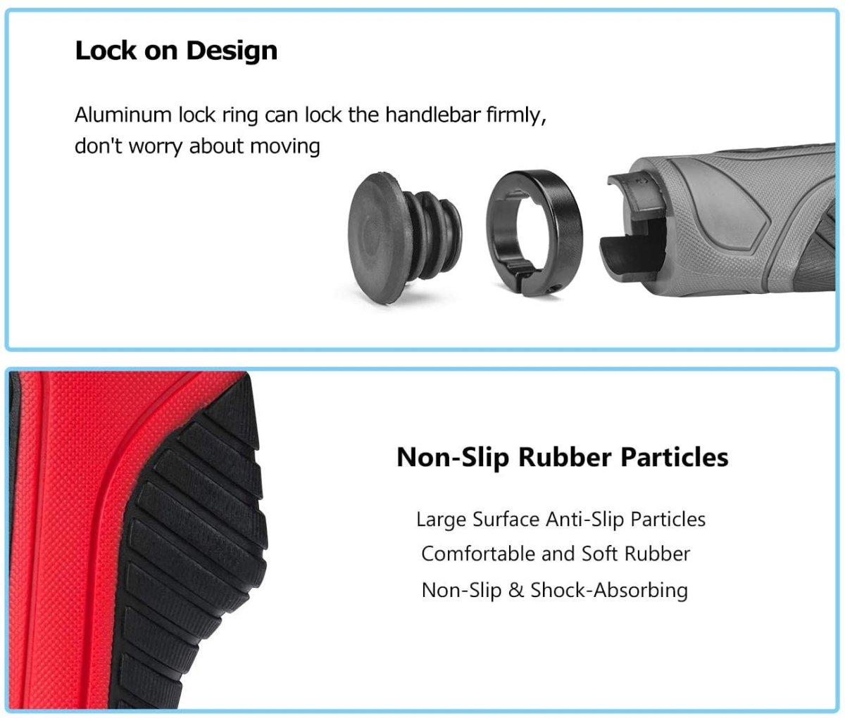 Manere ergonomice pentru ghidon de bicicleta ROCKBROS Anti-alunecare 22mm