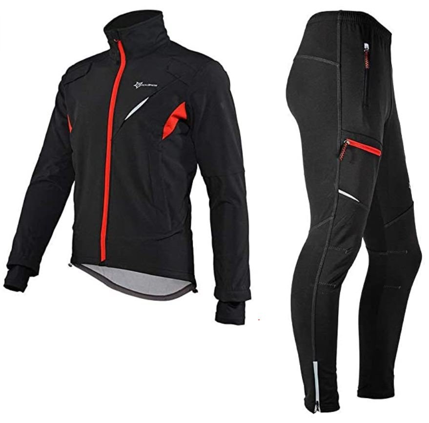 ROCKBROS Set de pantaloni de îmbrăcăminte pentru ciclism de iarnă