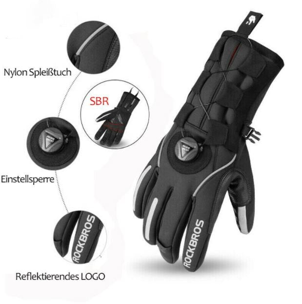 ROCKBROS Mănuși de iarnă pentru schi Mănuși SBR Bicicleta Motocicletă rezistentă la vânt M-2XL