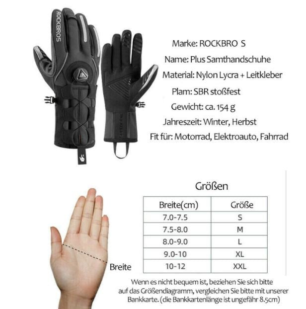 ROCKBROS Mănuși de iarnă pentru schi Mănuși SBR Bicicleta Motocicletă rezistentă la vânt M-2XL