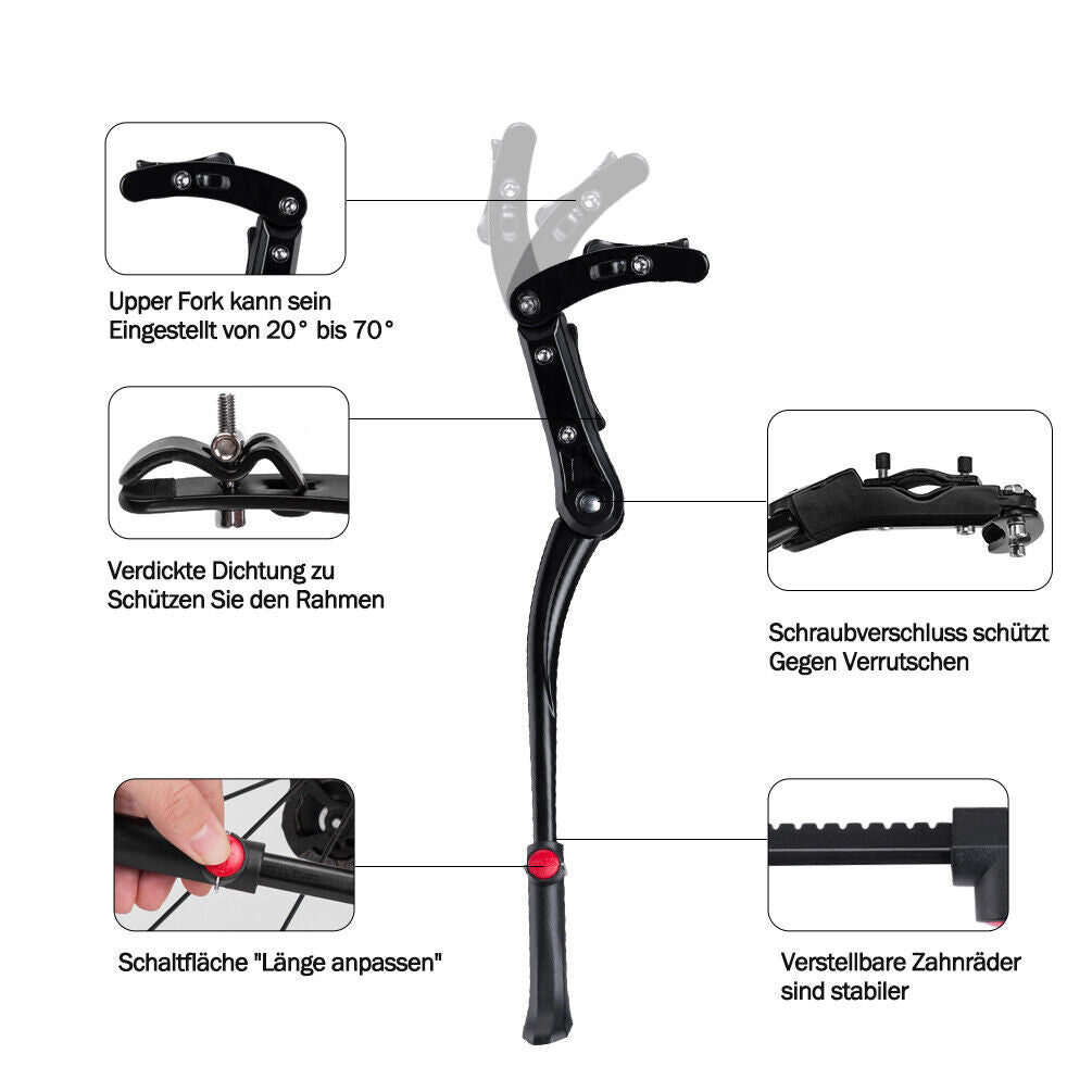 Suport pentru biciclete ROCKBROS Suport lateral reglabil pe inaltime aluminiu de 24-29 inch