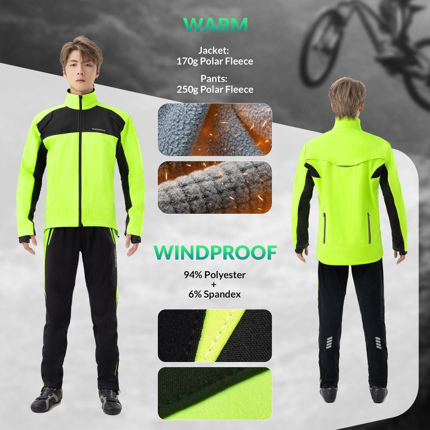 ROCKBROS îmbrăcăminte ciclism jachetă de ciclism jachetă de vânt rezistentă la vânt M-4XL