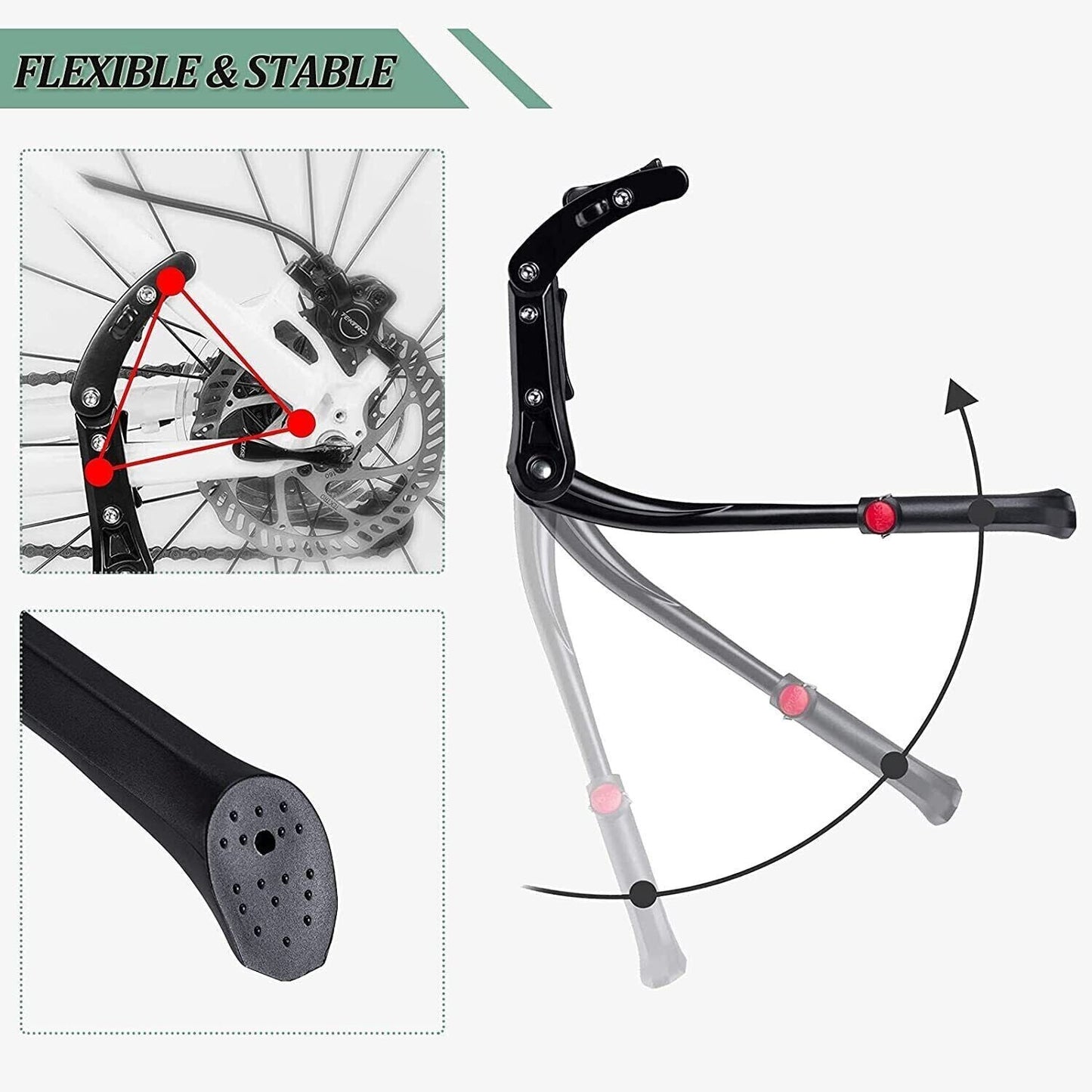 Suport pentru biciclete ROCKBROS Suport lateral reglabil pe inaltime aluminiu de 24-29 inch