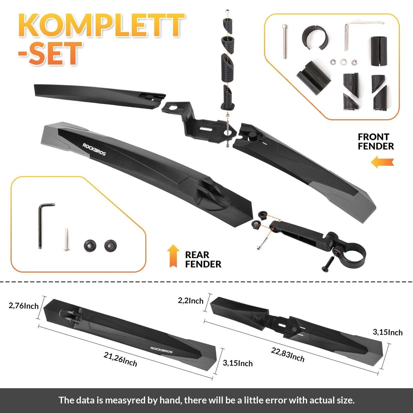 Set apărători de noroi pentru bicicletă ROCKBROS 26/27,5/28 inch MTB