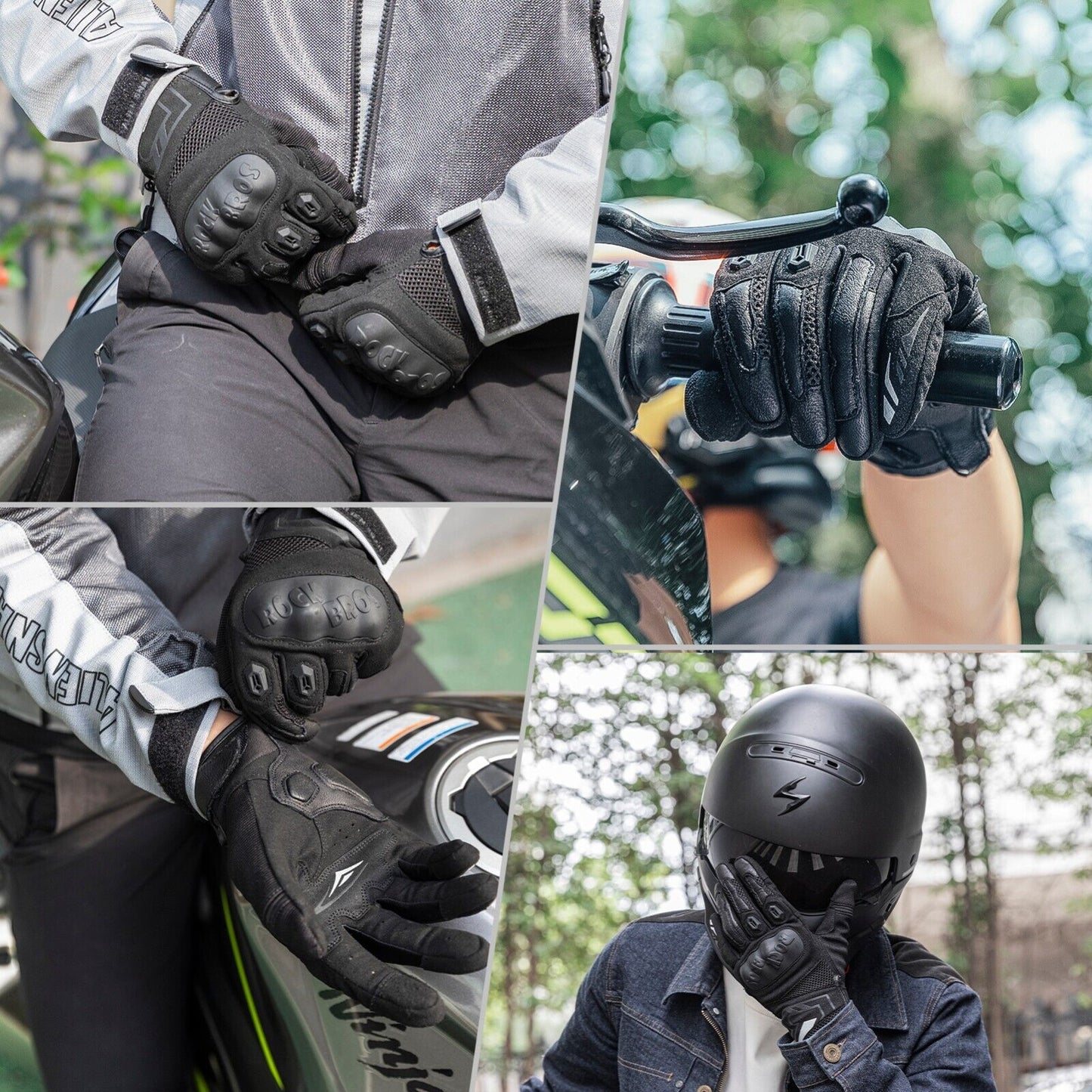 ROCKBROS Mănuși de iarnă pentru motociclete cu ecran tactil pentru ciclism cald