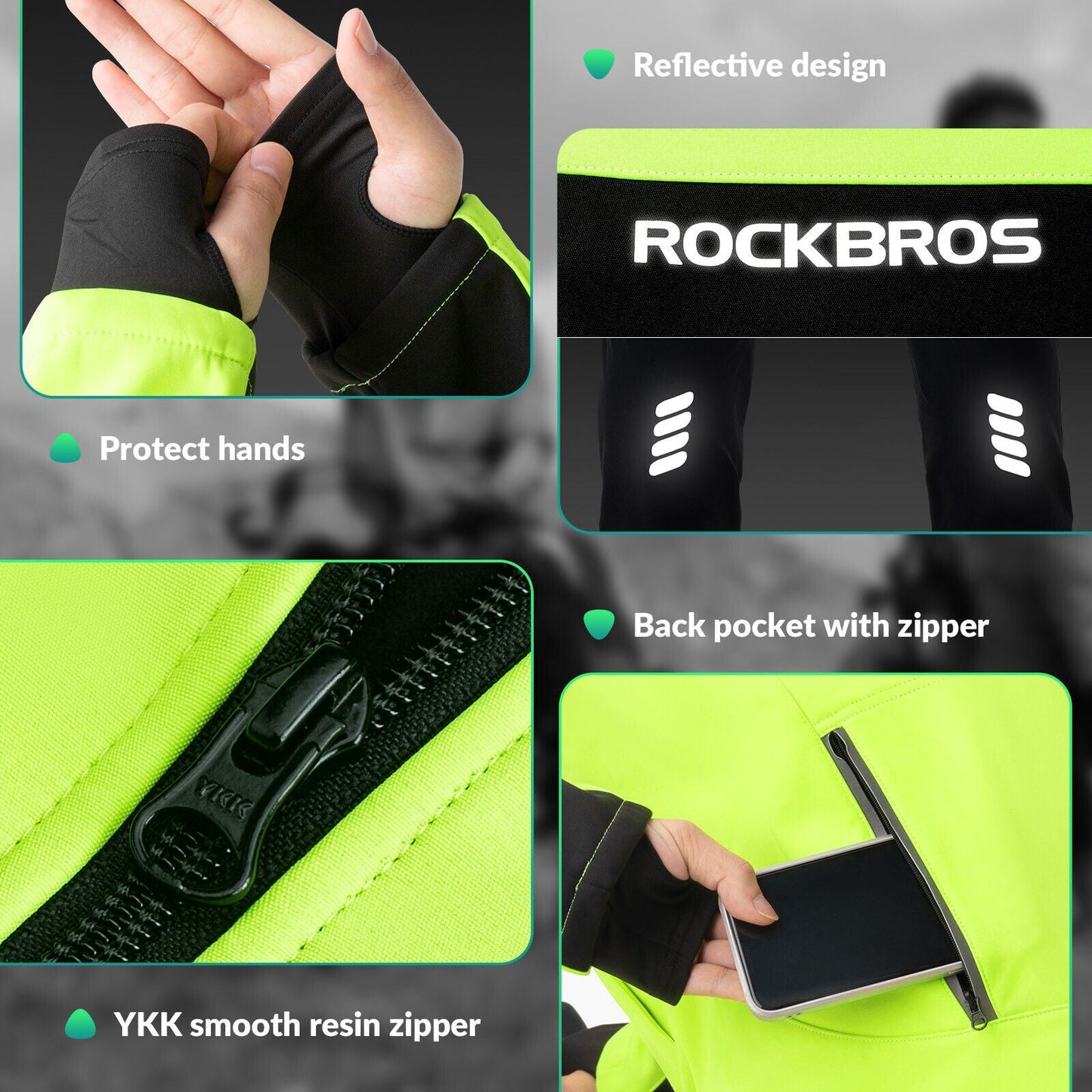 ROCKBROS îmbrăcăminte ciclism jachetă de ciclism jachetă de vânt rezistentă la vânt M-4XL