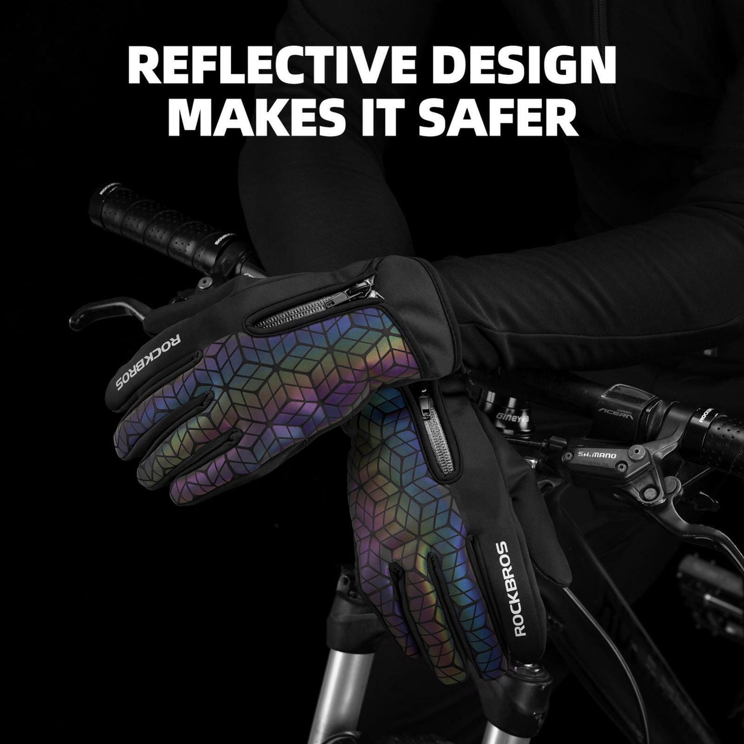 ROCKBROS S077-8 Mănuși Motocicletă Bicicletă Ecran tactil Rezistent împotriva vântului Cald Schi Sport MTB