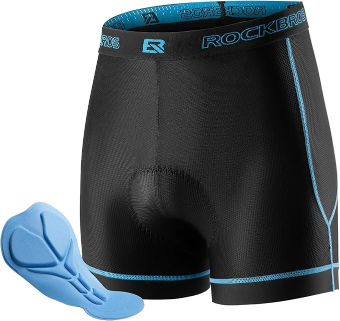 ROCKBROS Pantaloni scurți de ciclism pentru bărbați cu căptușeală de scaun 4D Lenjerie de corp de ciclism respirabilă Lenjerie de corp de bicicletă căptușită Scurtă elastică MTB Bicicleta de drum M-3XL