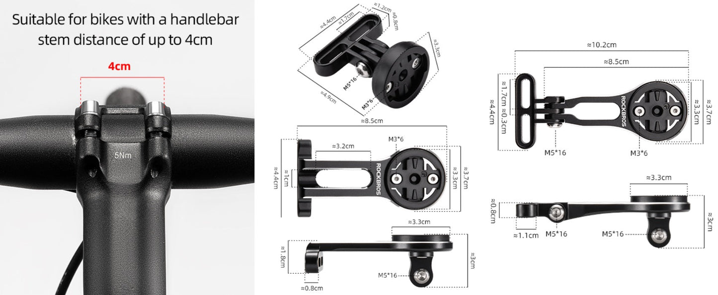 Suport ROCKBROS pentru computer de biciclete pentru Suport ghidon GPS Garmin Bryton Wahoo din aluminiu