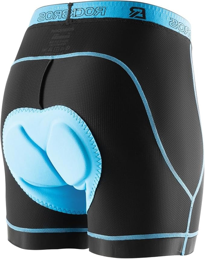ROCKBROS Pantaloni scurți de ciclism pentru bărbați cu căptușeală de scaun 4D Lenjerie de corp de ciclism respirabilă Lenjerie de corp de bicicletă căptușită Scurtă elastică MTB Bicicleta de drum M-3XL