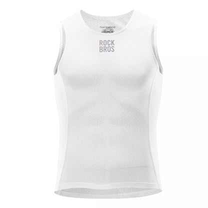 Tricou ROCKBROS Vestă de ciclism pentru bărbați, maiuu respirabil, strat de bază alb