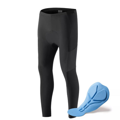 Pantaloni de ciclism bărbați ROCKBROS, pantaloni de ciclism lungi de compresie cu buzunare, jambiere căptușite, pantaloni de ciclism elastic, respirabili, cu căptușeală pentru șezut pentru toamnă/primăvară