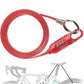 ROCKBROS blocare biciclete cablu blocare 150cm cu cod numeric antifurt pentru biciclete scooter carucior bebelusi rosu/negru