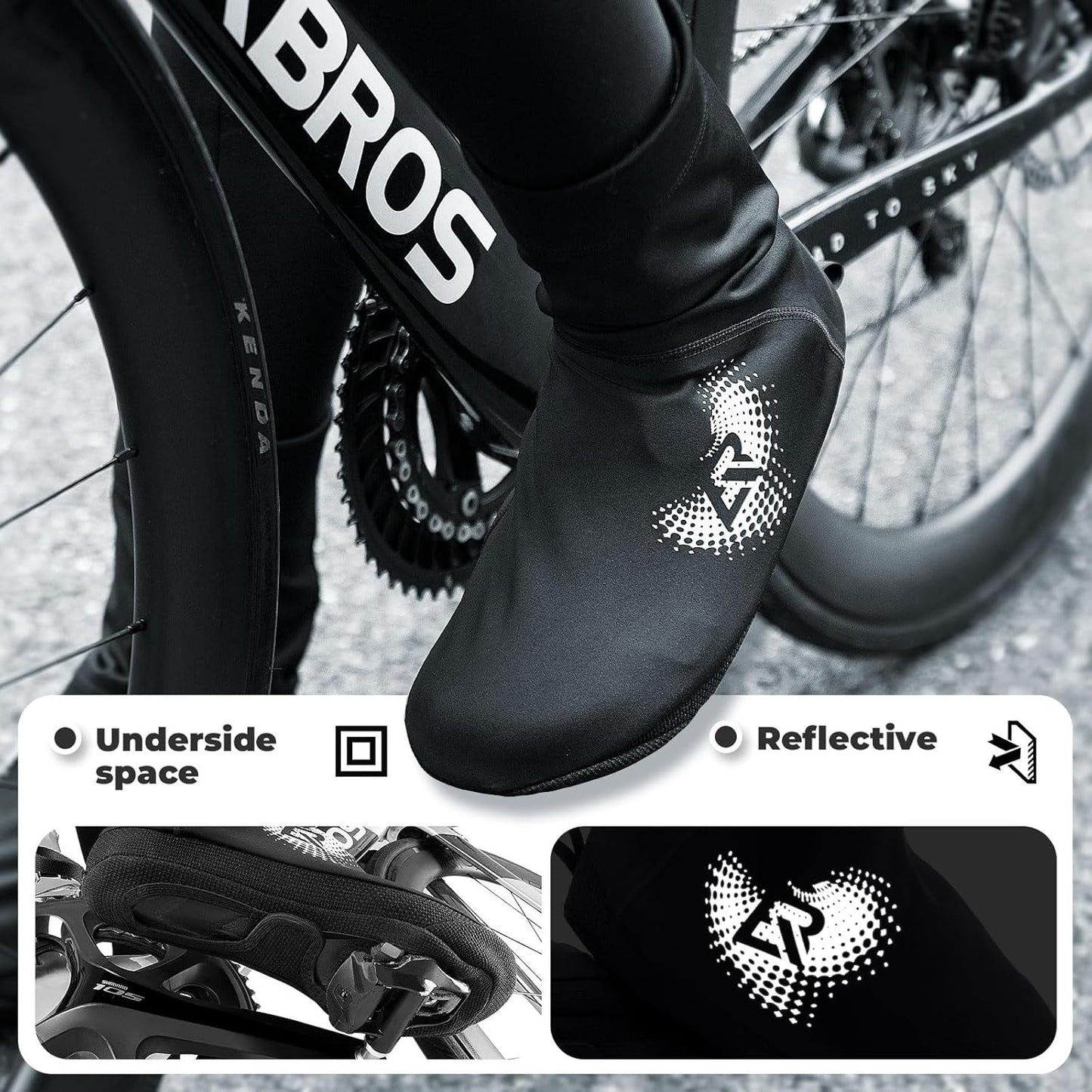 ROCKBROS suprapantofi pentru biciclete LF1274 huse calde pentru pantofi, hidrofuge, potrivite pentru -5 până la 10 grade pentru bicicleta de drum MTB