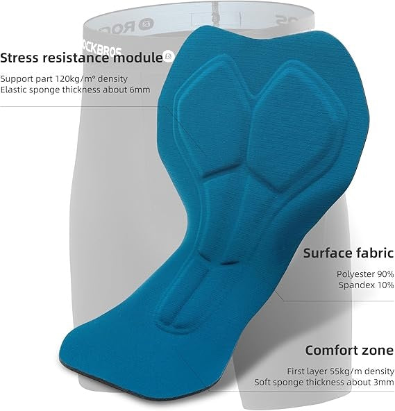 Pantaloni de ciclism ROCKBROS, pantaloni sport cu două straturi, detașabili, pantaloni lungi de ciclism cu căptușeală pentru scaun, pantaloni căptușiți pentru bicicletă, bicicletă de drum MTB respirabilă pentru bărbați