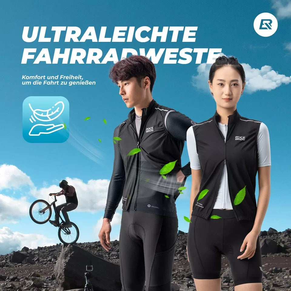 ROCKBROS vestă de vânt vestă de sport pentru ciclism vestă de avertizare rezistentă la vânt jachetă de bicicletă fără mâneci vestă softshell impermeabilă