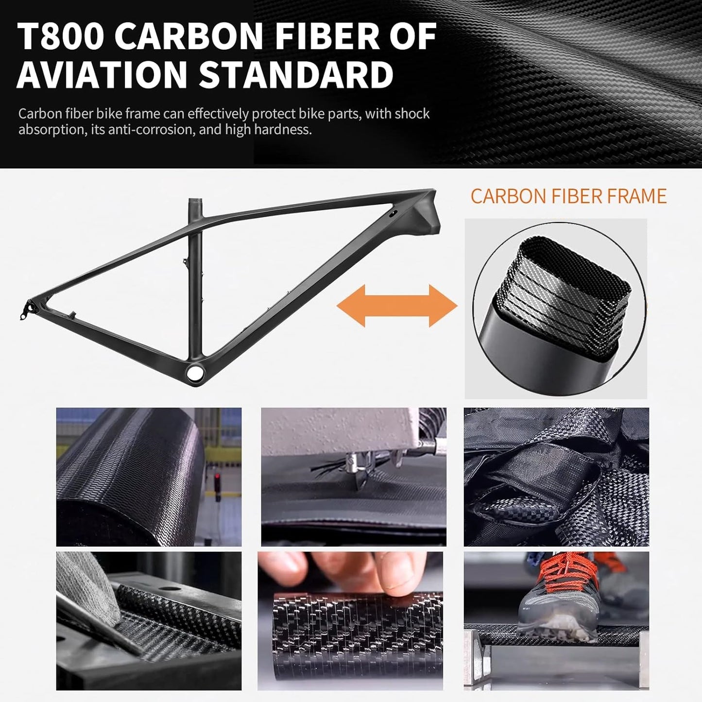 RINOS Gaia2.0 Bicicletă de munte Carbon Shimano Deore 12 viteze hardtail Rockshox