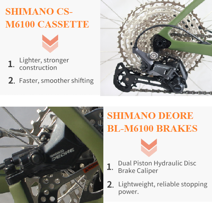 RINOS Gaia2.0 Bicicletă de munte Carbon Shimano Deore 12 viteze hardtail Rockshox