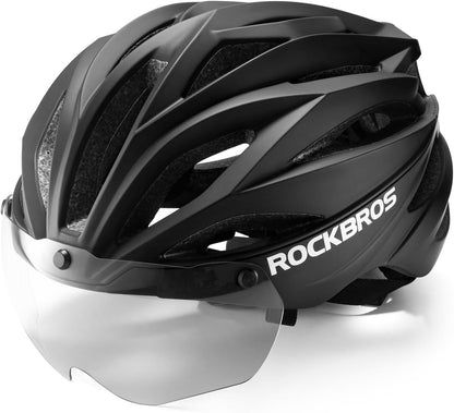 Casca de bicicleta pentru adulti ROCKBROS cu vizor Magnetic detasabil Respirabil Ajustabil pentru barbati si femei 58-62cm