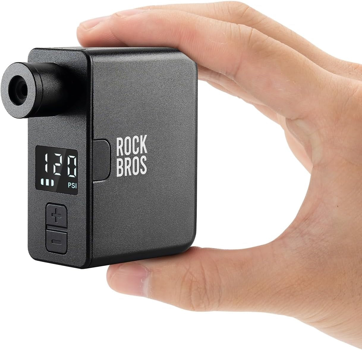 Pompă electrică pentru bicicletă ROCKBROS Mini pompe portabile de 120 PSI, reîncărcabilă, 450 mAh, pompă electronică mică, compresor mic