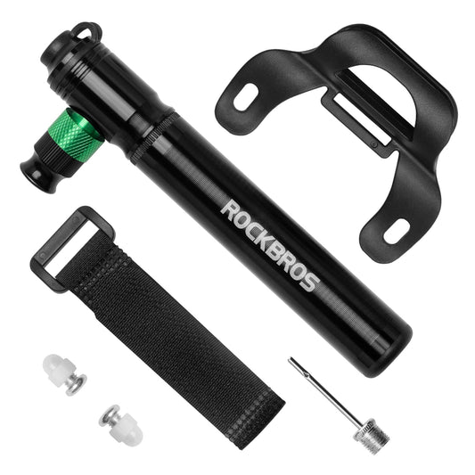 Pompă de bicicletă CO2 110 PSI mini pompă din aluminiu neagră ROCKBROS