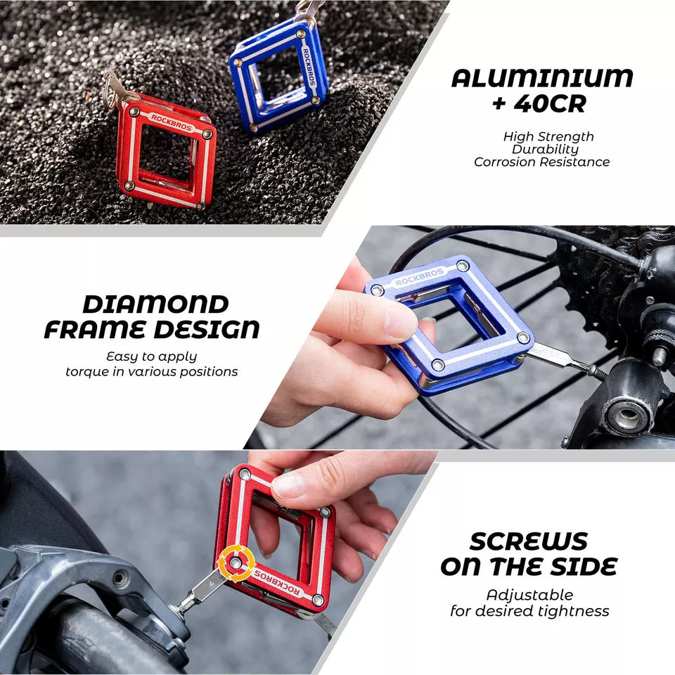 Instrument multifuncțional pentru biciclete ROCKBROS 8 în 1 reparare sculă pliabilă reparație