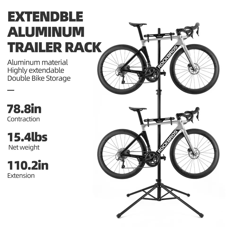 ROCKBROS Suport dublu de montare pentru biciclete Suport de reparare putere reglabil