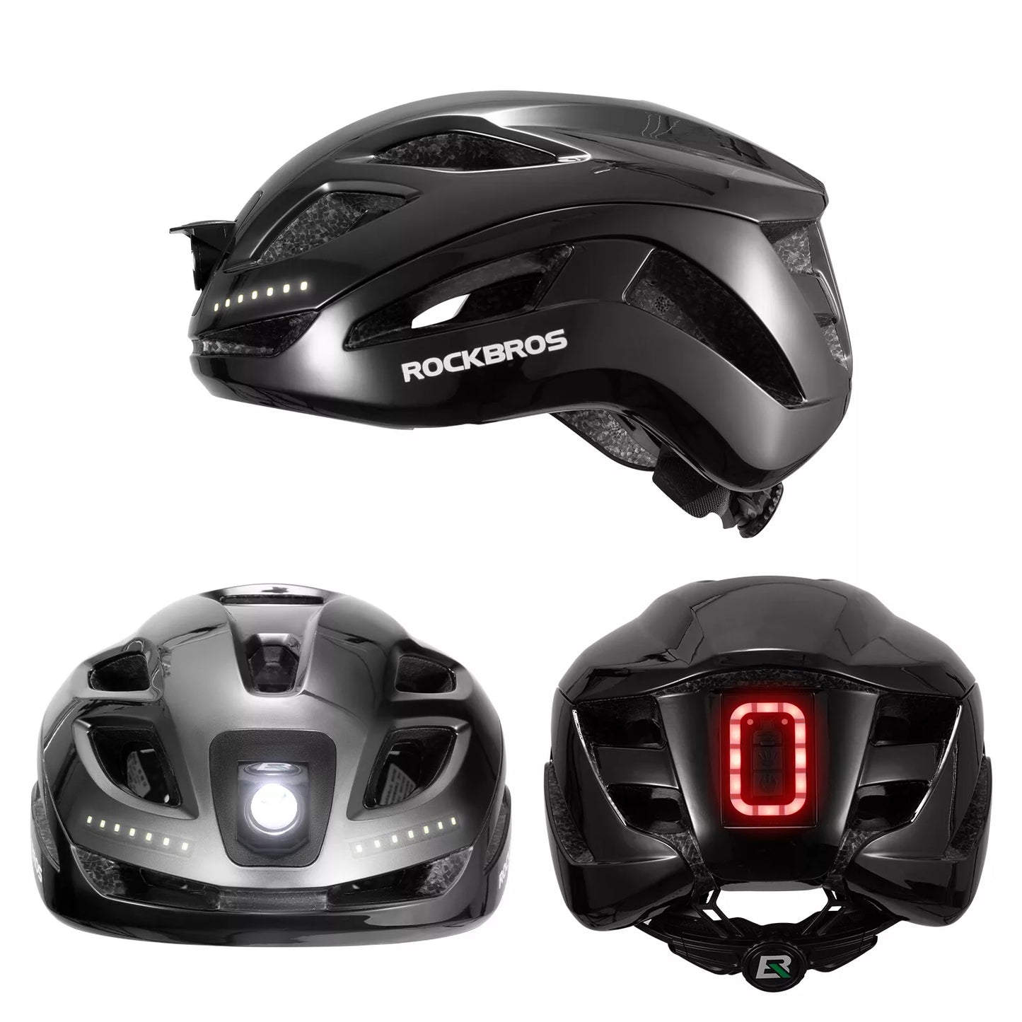 Casca de bicicleta ROCKBROS Casca de bicicleta cu avertizare de siguranta casca de protectie 57-61 cm