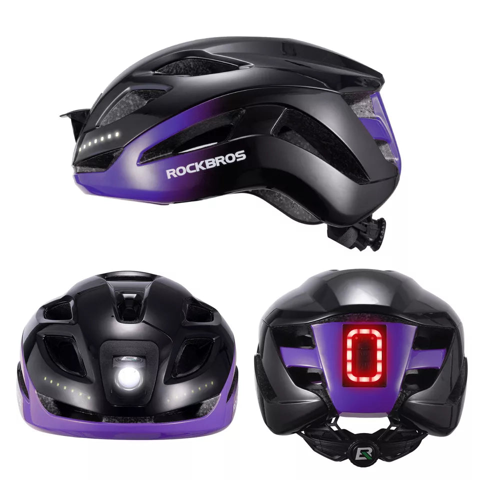 Casca de bicicleta ROCKBROS Casca de bicicleta cu avertizare de siguranta casca de protectie 57-61 cm