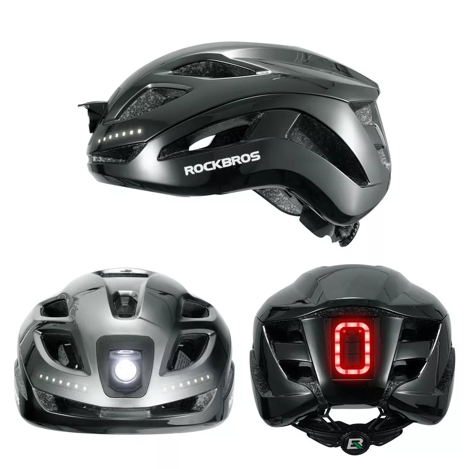Casca de bicicleta ROCKBROS Casca de bicicleta cu avertizare de siguranta casca de protectie 57-61 cm