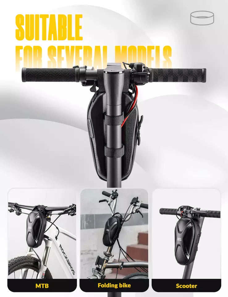 Geantă pentru trotinete electrice ROCKBROS, hidrofugă, 1,3 L, pentru ghidon Buzunar frontal PU
