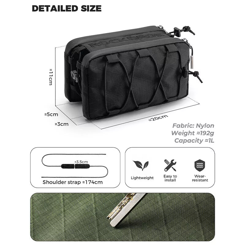 ROCKBROS Geanta biciclete cadru dublu 1L Geanta top tub fata 5 culori pentru bicicleta de drum MTB