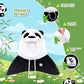 Masca de schi cu balaclava de iarna Qunature pentru copii si parinti masti integrale cu design panda balaclava pentru activitati in aer liber de toamna si iarna, cum ar fi schi, motociclism, ciclism