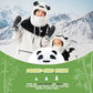 Masca de schi cu balaclava de iarna Qunature pentru copii si parinti masti integrale cu design panda balaclava pentru activitati in aer liber de toamna si iarna, cum ar fi schi, motociclism, ciclism
