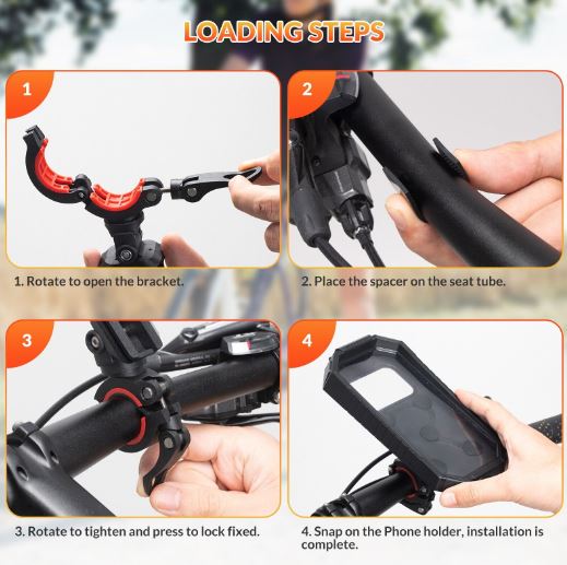 Suport ROCKBROS Suport telefon mobil bicicleta motocicleta universal 360° rezistent la apa