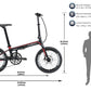 KABON Bicicletă pliantă de oraș fibră de carbon cu transmisie Shimano Altus 9S 20 inch