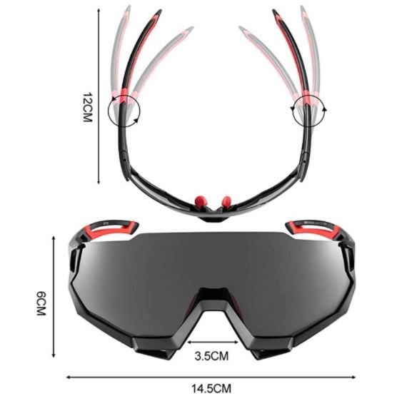 ROCKBROS 10131 Ochelari de ciclism polarizați cu 4 lentile interschimbabile
