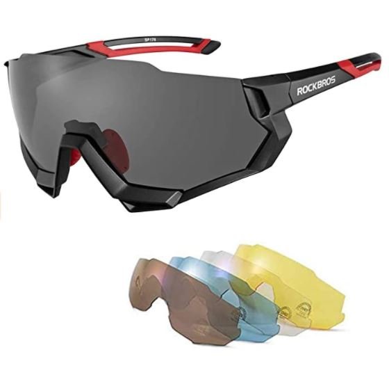ROCKBROS 10131 Ochelari de ciclism polarizați cu 4 lentile interschimbabile