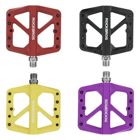 ROCKBROS Bicicletă Pedale din nailon Anti-alunecare MTB Pedale plate 9/16 inch 3 rulmenți etanșați