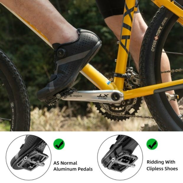 ROCKBROS pedale biciclete pedale clipless jumatate platforma cu pedale SPD 9/16 inch negru