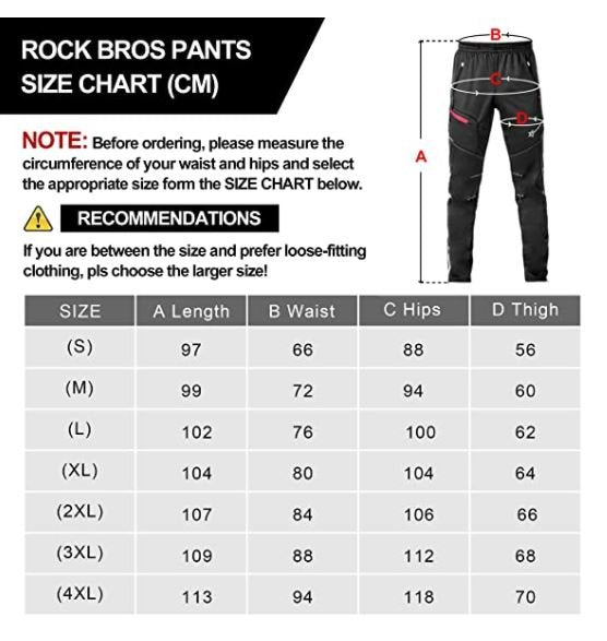 ROCKBROS YPK009-1 Pantaloni de ciclism S-4XL Pantaloni lungi de agrement